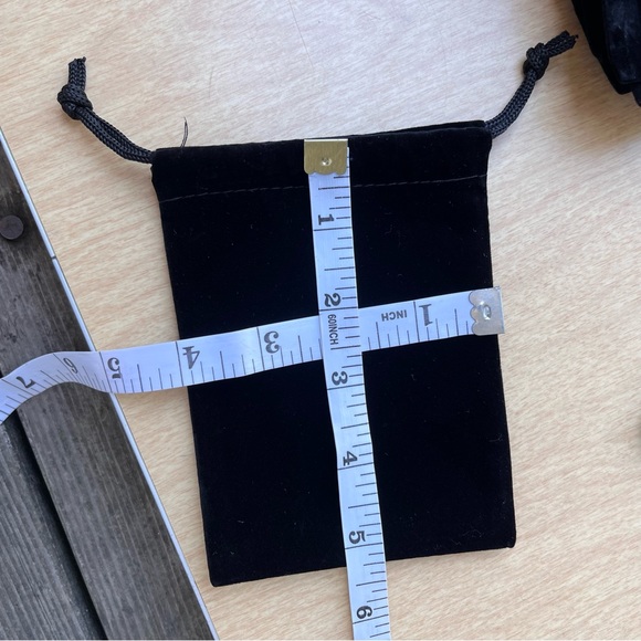 Black Velour Drawstring Bags - Picture 3 of 5